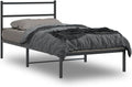 Metal Bed Frame with Headboard Black 39.4'x78.7' Steel Platform Bed Frame Sturdy Bedframe with Underbed Storage Space for Bedroom Furniture