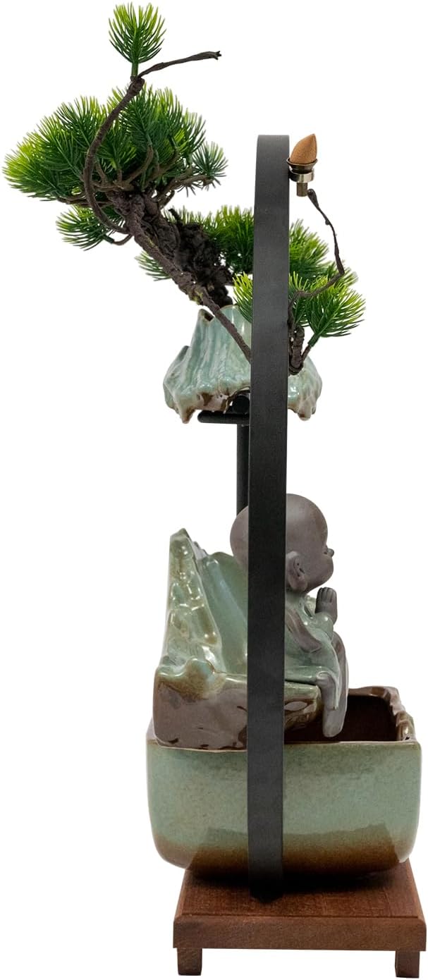 Indoor Fountain Rockery Tabletop Fountain with an Atomizer Elaxation Water Feature Meditation Desktop Fountains for Home Office Decor or Giving 19.7' x 7'' x 24.4'' with LED Light