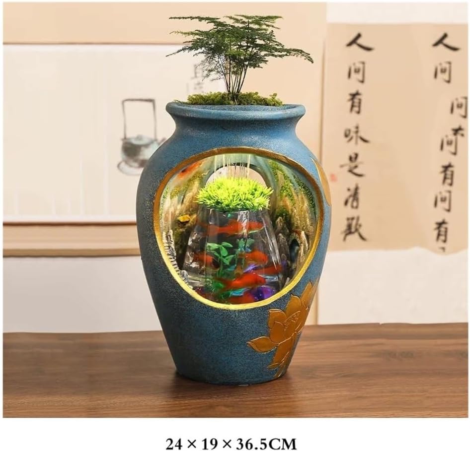 Tabletop Water Fountain, Tabletop Fountain, Desktop Fish Tank Relaxing Ambiance for Home and Office Decor Home Decor