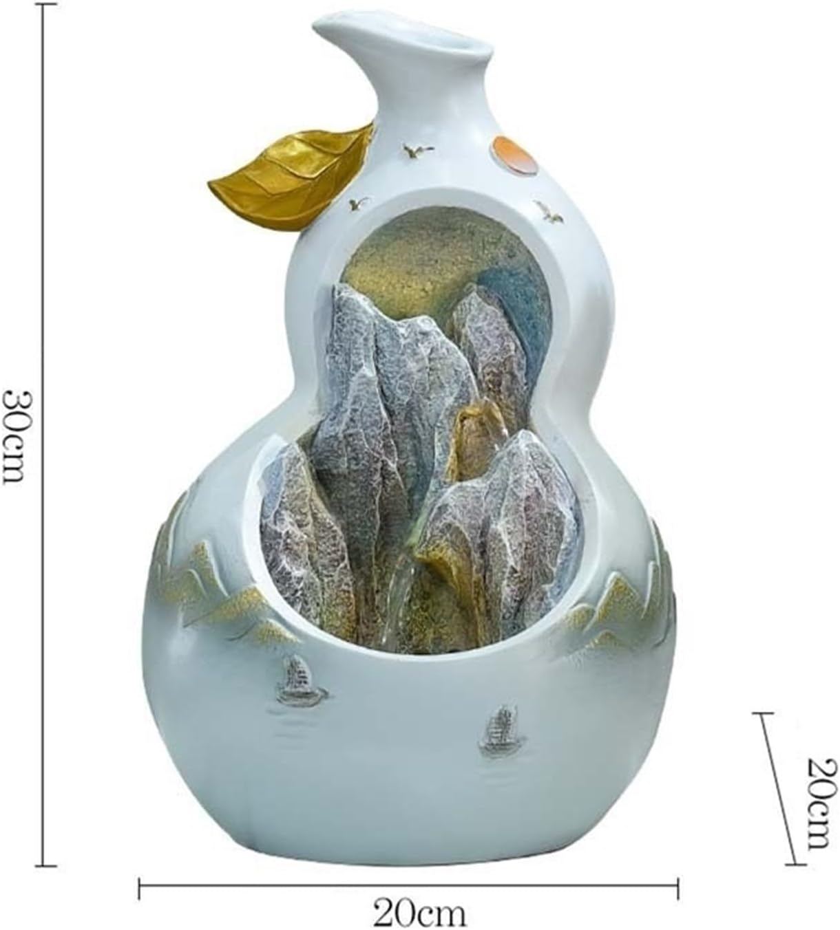 Tabletop Fountain Decorative Indoor Fountain Meditation Gurgling Water Fountain Home Office Decor(Green)