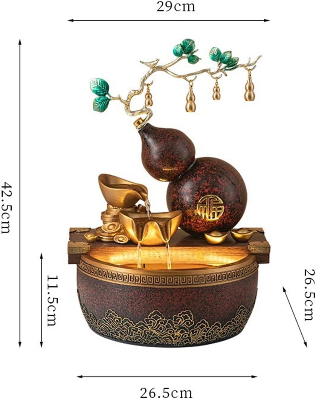 Tabletop Fountain Indoor Tabletop Waterfall Fountain Flowing Water Ornaments Desktop Fountains Calming Sound