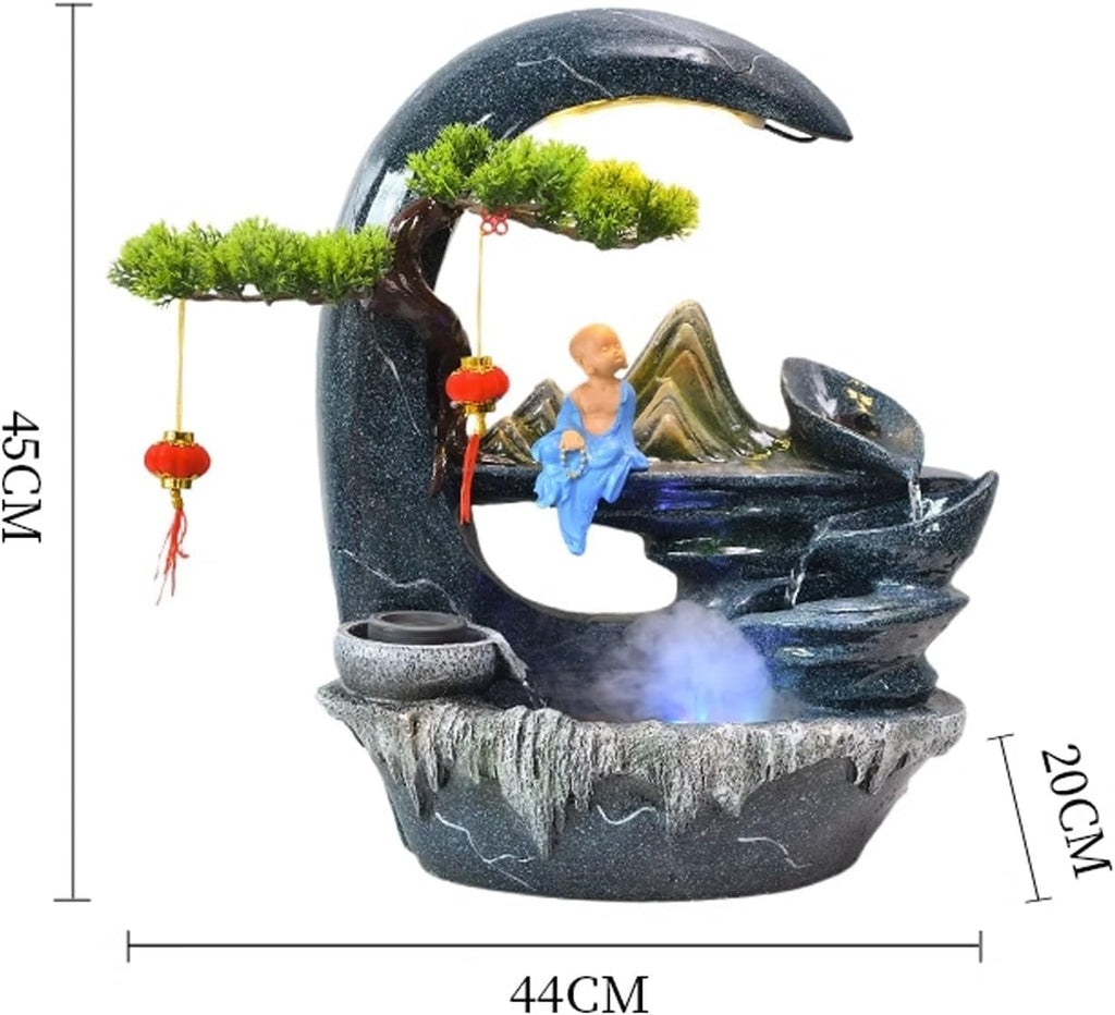 Tabletop Fountain Rocky Mountain Flowing Water Fountain Living Room High Mountain Circulating Water Humidifier Office Front Desk Desktop Decoration Desktop Fountain (Color : 05)