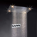 Cascada Classic Design 31 Inch (600mm x 800mm) Large Rain Shower Set with Waterfall LED Rectangle recessed ceiling-mount 4 Function shower head (Oil Rubbed Bronze)