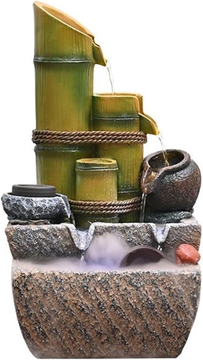 Tabletop Fountain Indoor Fountain, Desktop Feng Shui Wheel Ornament with Circulating Water Feature