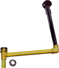 Westbrass 24' Direct Outlet Semi-Exposed Waste & Overflow with Ball Joint and Tip-Toe Drain, Oil Rubbed Bronze, 7932420BJHRDC-12