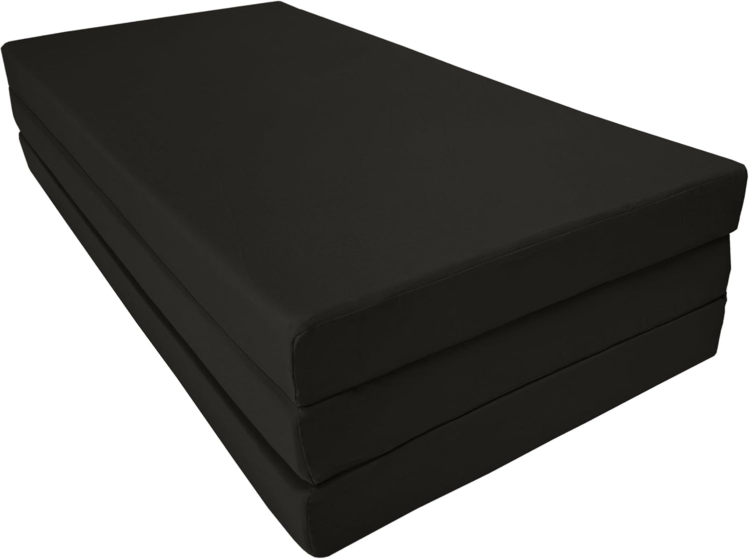 D&D Futon Furniture Portable Trifold Mattress, Foldable Foam Mattresses Small Space Saving Guest, Floor Fold Out Bed Ottoman, 4 inch Folding Cushion Pad Camping RV (Full Size 4x54x75, Black)