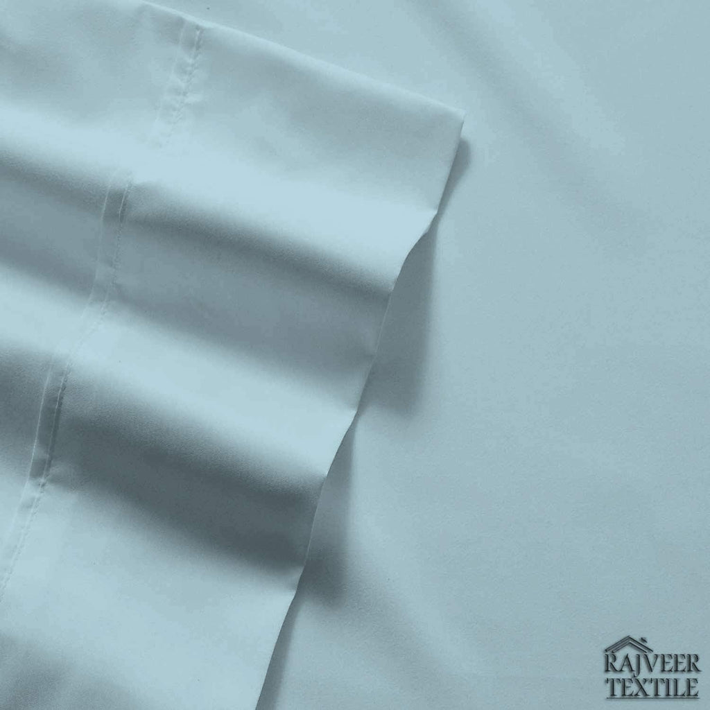Cotton Home- 5 Pieces Split King Size Light Blue Color Sheet Set – Soft Quality Luxury 18 Inch Deep Pocket & Bedding Set with Flat Sheet, Fitted Sheet, 2-Pillow Covers(20' x 30')Inches