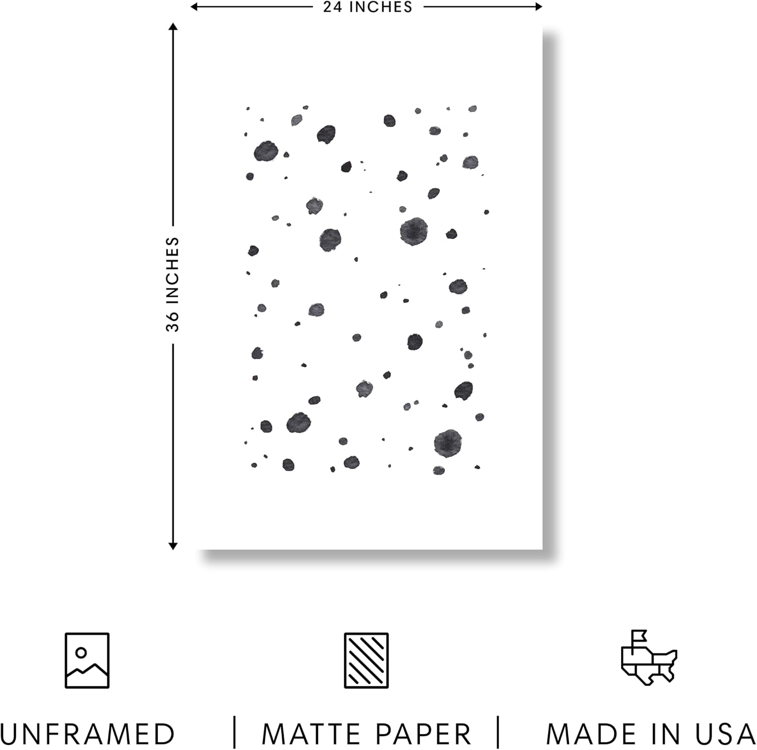 HAUS AND HUES Black and White Abstract Wall Art – Modern Minimalist Artwork for Living Room, Abstract Wall Décor for Home or Office (Unframed, 24x36)