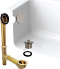 Westbrass A321H-20 14' Brass Bath Waste & Overflow Assembly with Twist & Close Drain Plug and Illusionary Faceplate, Stainless Steel
