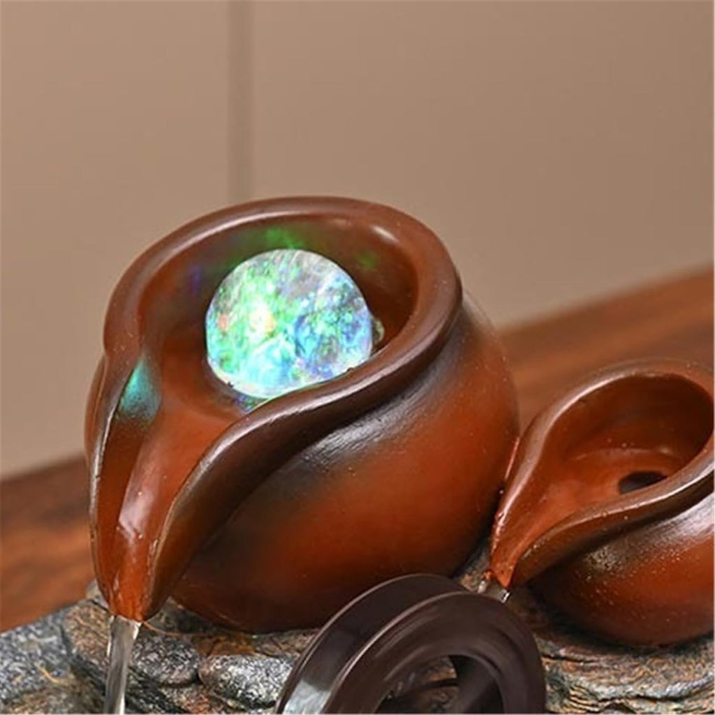 Tabletop Fountain Desk Fountain Minimalist Water Display with Circulating Water Features for Natural Feng Shui Effect