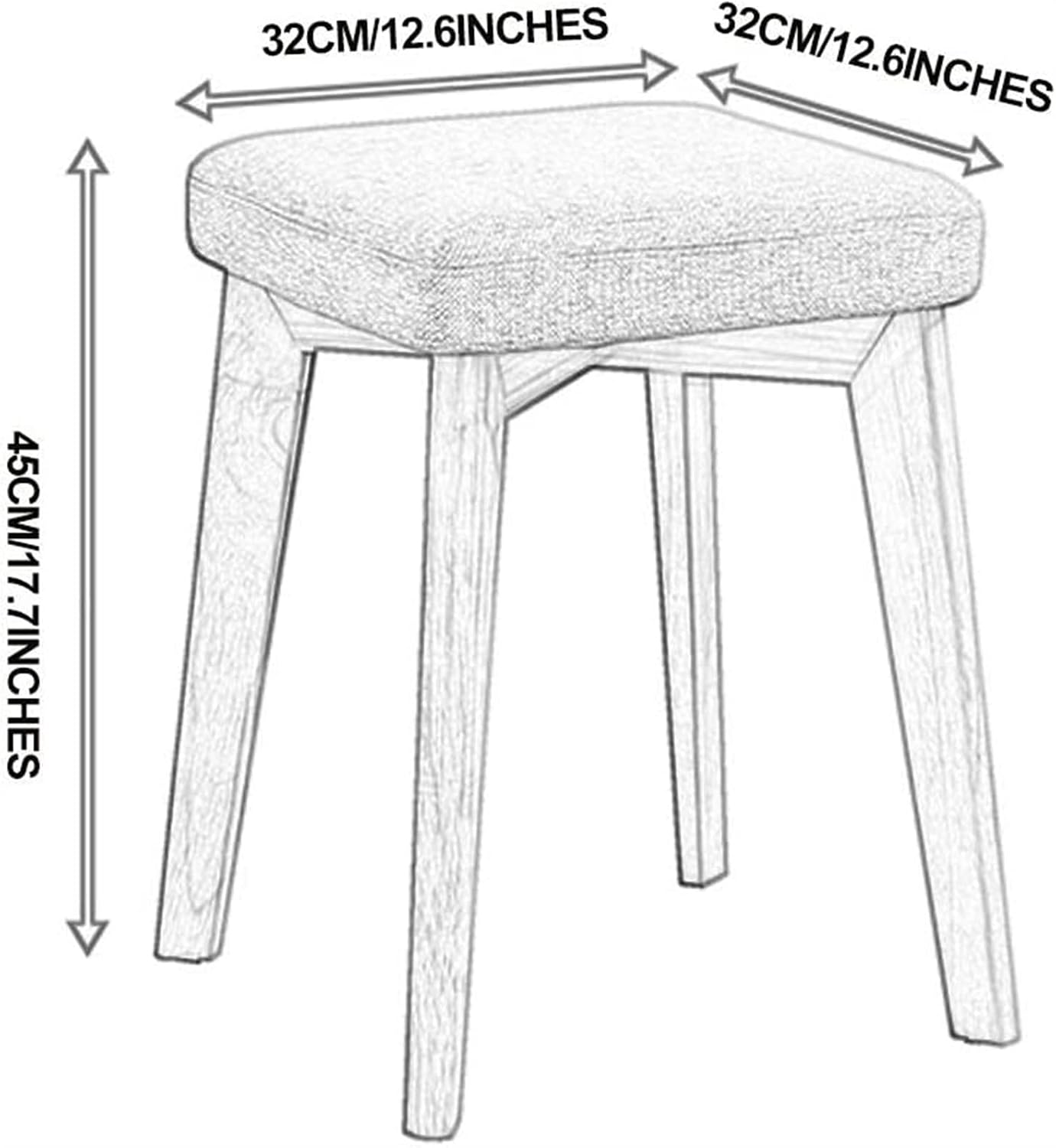 Vanity Bench Stool with Padded Cushion Piano Bench Vanity Benches Home Stool Fashion Vanity Stool Simple Solid Wood Chair Home Dining Stool Adult Fabric Stool Footstool Bedroom Stool(Green)