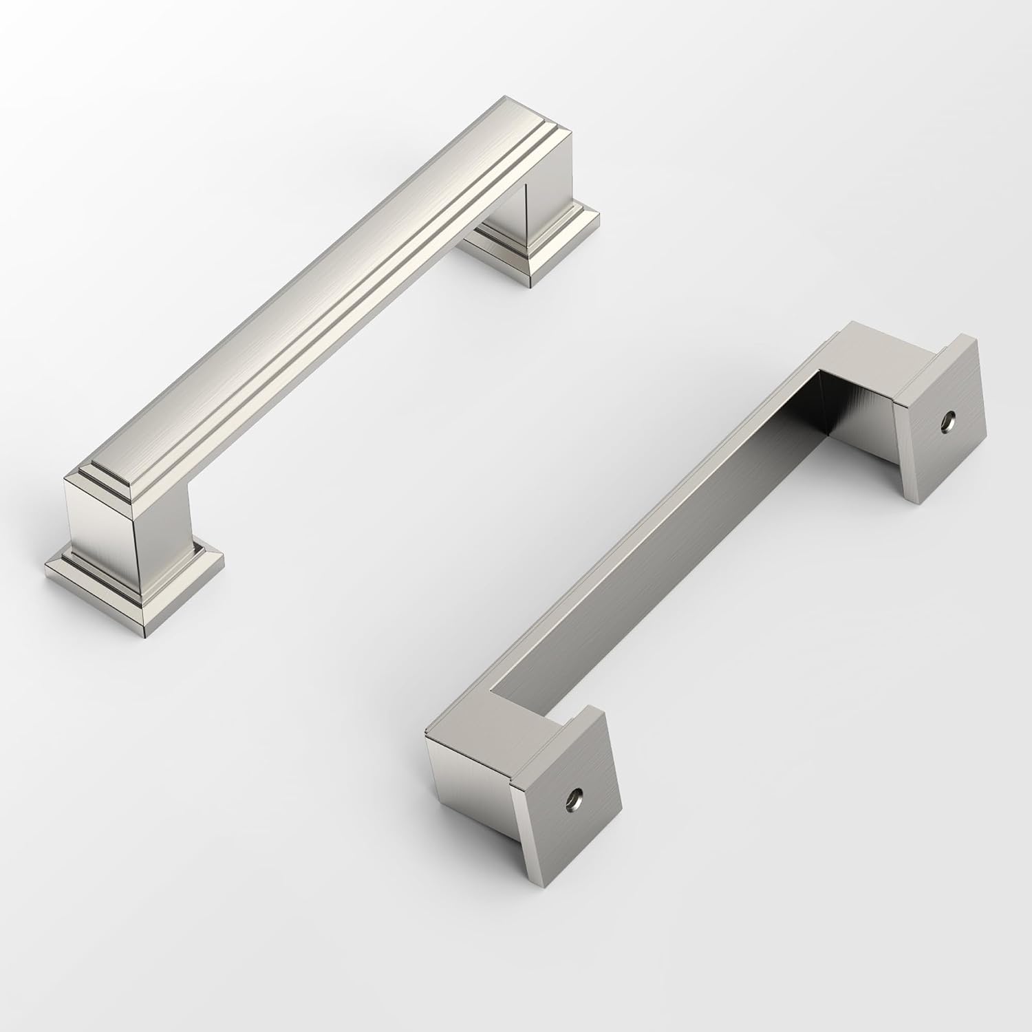 3-3/4 Inch Brushed Satin Nickel Cabinet Pulls 5 Inch(128mm) Hole Center Cabinet Hardware Kitchen Cabinet Handles for Bathroom Drawer Dresser Pulls 30 Pack