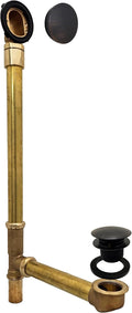 Westbrass D326HBJ-12A 25' Bath Waste Assembly with Ball Joint, Tip-Toe Drain and Illusionary Overflow Faceplate, Antique Brass