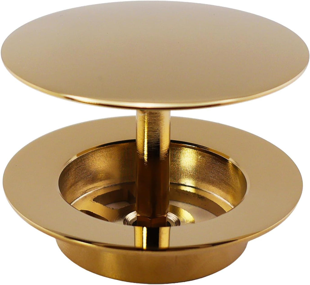 Westbrass D50P27-01 27' Cable Drive Standard Bath Drain Trim Kit with Rotary Overflow Cover Knob, Pop-Up Stopper and Sch. 40 PVC Fittings, Polished Brass
