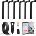 Gardenreet Black Brass Low Voltage Landscape Path Lights(6 Pack) Kit 12V LED with Low Voltage Transformer 150W and Mechanical Timer and 100FT Wire and 30Pack Connectors for Outdoor Yard Driveway