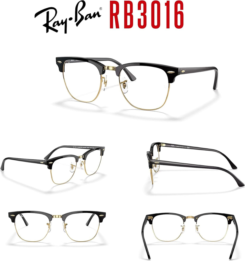 Ray-Ban RB3016 Clubmaster Classic Square Sunglasses for Men for Women