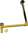 Westbrass 24' Direct Outlet Semi-Exposed Waste & Overflow with Ball Joint and Tip-Toe Drain, Polished Brass, 7932420BJHRDC-03