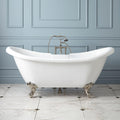Signature Hardware 946174-69-T-ND Rosalind 69' Acrylic Soaking Clawfoot Tub with Pre-Drilled Overflow Hole, Imperial Feet and Tap Deck - Less Drain - White/Oil Rubbed Bronze