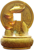Tabletop Fountain Desktop Fountain Waterfall Decoration with Rotating Decorative Ball Golden Koi Fish Tabletop Fortune and Good Luck Meditation for Office Living Room Craft(Large)