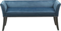 Madison Park Accent Bench, Upholstered with Nailhead Trim, & Padded Seat Entryway Bench Small, End of Bed Bench with Back, 49.5' W x 19.25' D x 23' H, Blue