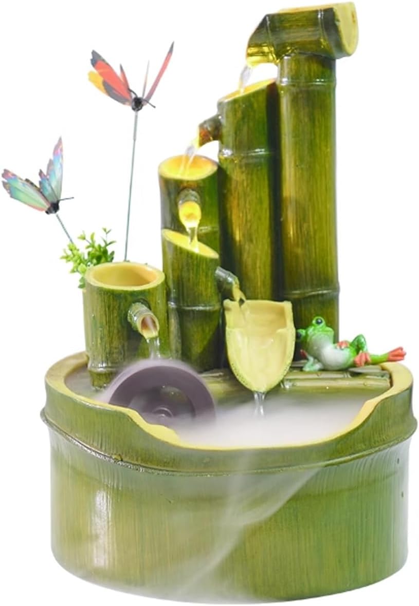 Tabletop Fountain Fountain and Flowing Water Decorations, Circulating Water Living Room, Office Desktop Decoration Decorations, Green Natural Desktop Decorations Desktop Fountain (Color : A)