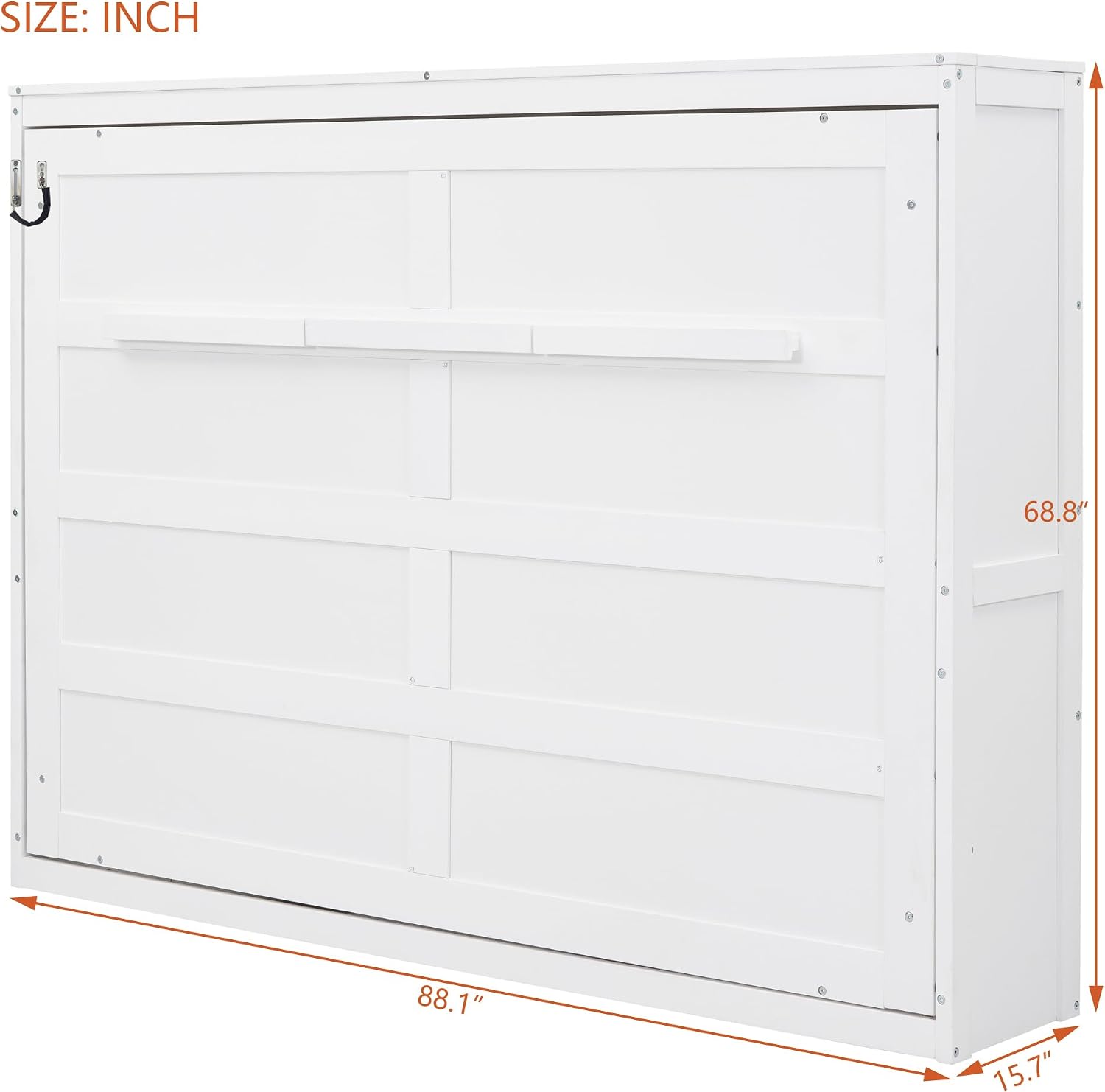 Merax Modern Farmhouse Solid Wood Murphy Bed Chest/Space Saving/Wood Slat Support/Queen,White
