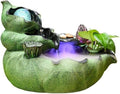 Tabletop Fountain Indoor Fountain Chinese Style Lotus Leaf and Flowing Water Ornaments Circulating Water Fountain(Small)
