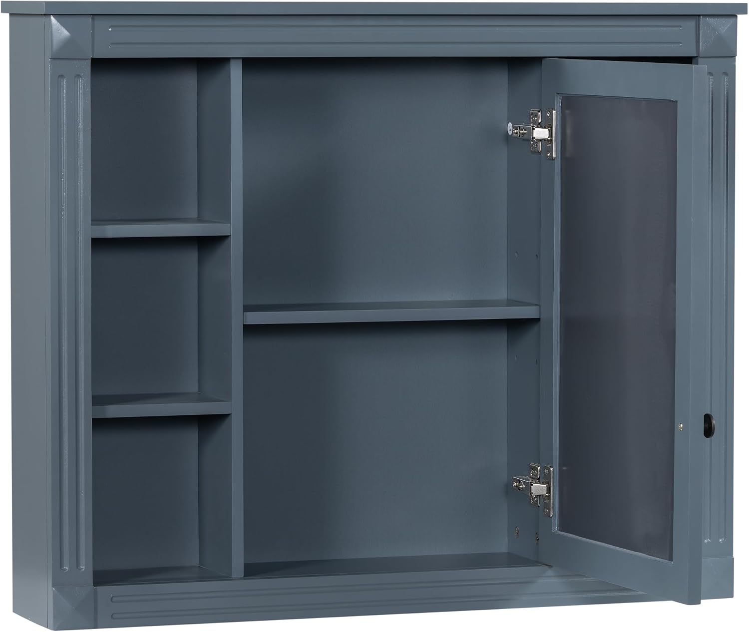 Merax Medicine Cabinet with Mirror, Wall Mount Bathroom Cabinet 35' x 28' Over Toilet Storage Cabinet Organizer with Door and Open Shelves, Mirrored Bathroom Wall Cabinet