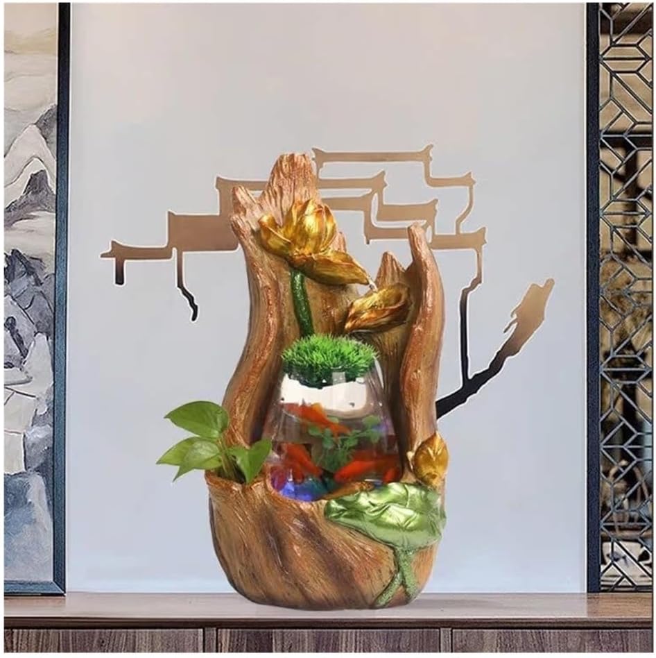 Tabletop Water Fountain, Tabletop Fountain Small Home Desktop Fish Tank Water Circulation Water Ornaments Home Decor