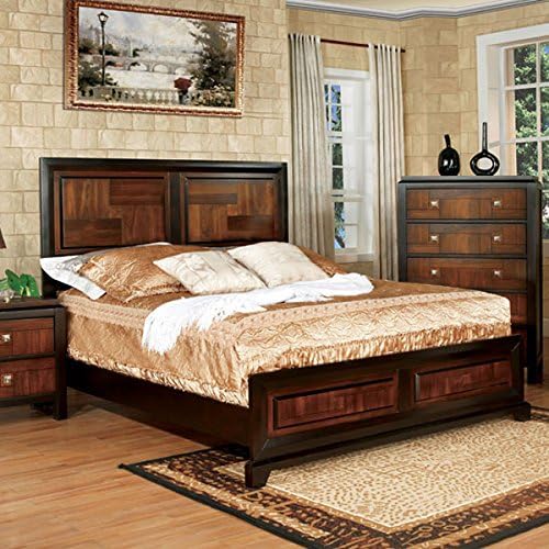 Patra Asian Contemporary Acacia Walnut Cal King Size 6-Piece Bedroom Set