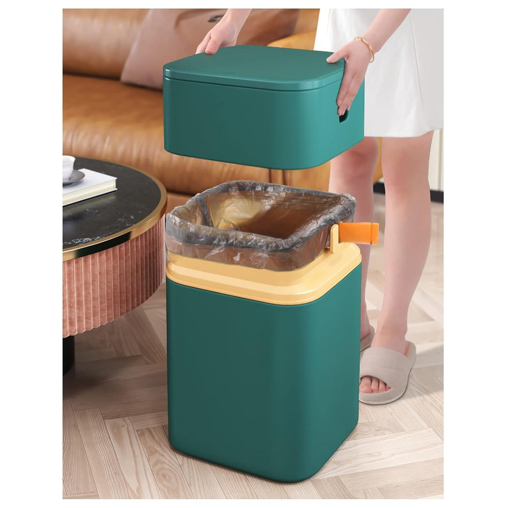Liudan Trash Can Rubbish Bin, Nordic Style Seal Printing Machine for Kitchen Bathroom Office Storage Bucket Trash Can Accessories with Lid Rubbish Deep Green Deep Blue 15L Pedal Bin (Color : Deep Blue
