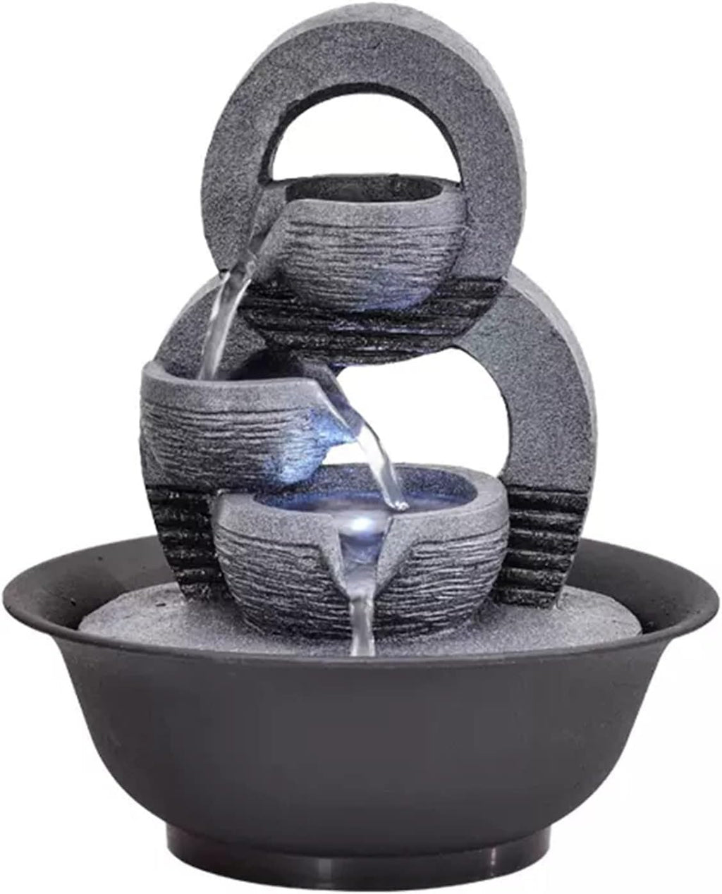 Waterfall Tabletop Fountain Simple Office Circulating Water Ornaments Desktop Lucky Fountain Landscape Living Room Fortune Feng Shui Wheel Ball Meditation Fountain