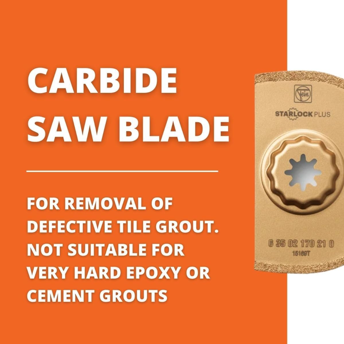 Fein Starlock Plus Carbide Segmented Saw Blade - Precise Tile Grout Removal, Plaster Cutting and Porous Concrete Work, Extra Thin Version, 3-17/32' Diameter, 3/64' Kerf, 5-Pack - 63502170230