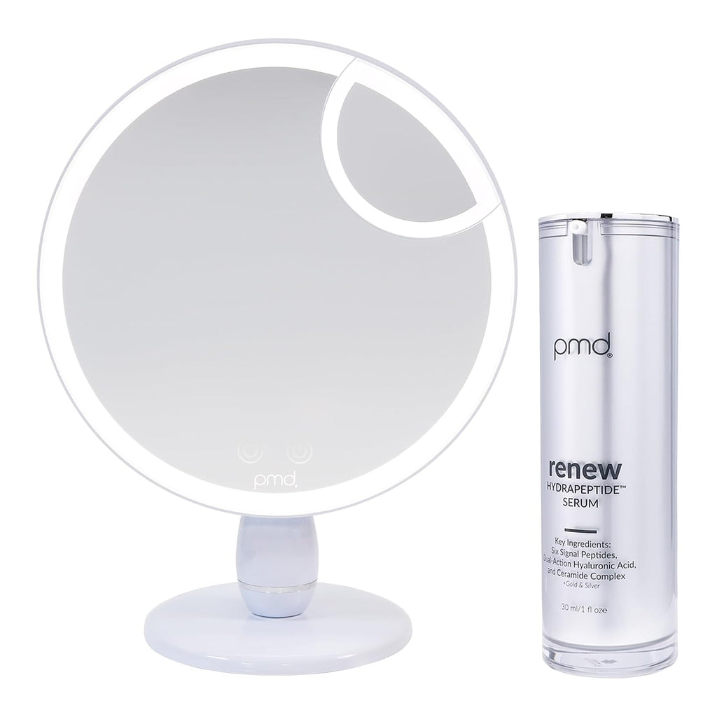 PMD Reflect Pro - Premium Beauty LED Mirror with TriLume Technology & Handheld Capabilities - Three Light Modes - 360° Rotation, 90° Tilt, & 5x Magnification - Travel Ready