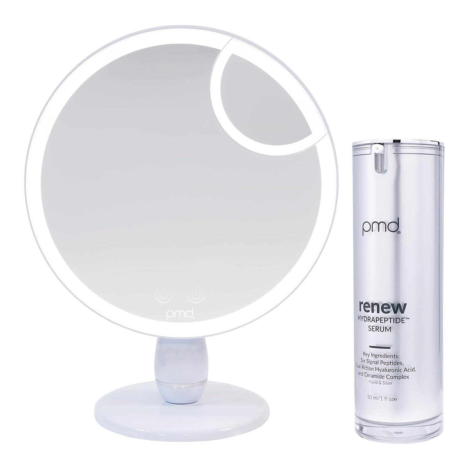 PMD Reflect Pro - Premium Beauty LED Mirror with TriLume Technology & Handheld Capabilities - Three Light Modes - 360° Rotation, 90° Tilt, & 5x Magnification - Travel Ready