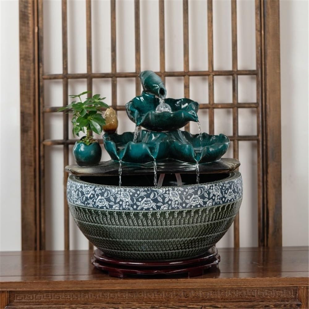 Tabletop Fountain Tabletop Fountain Waterfall, Indoor Water Feature Desktop Simulation Scenery Decoration(Large)
