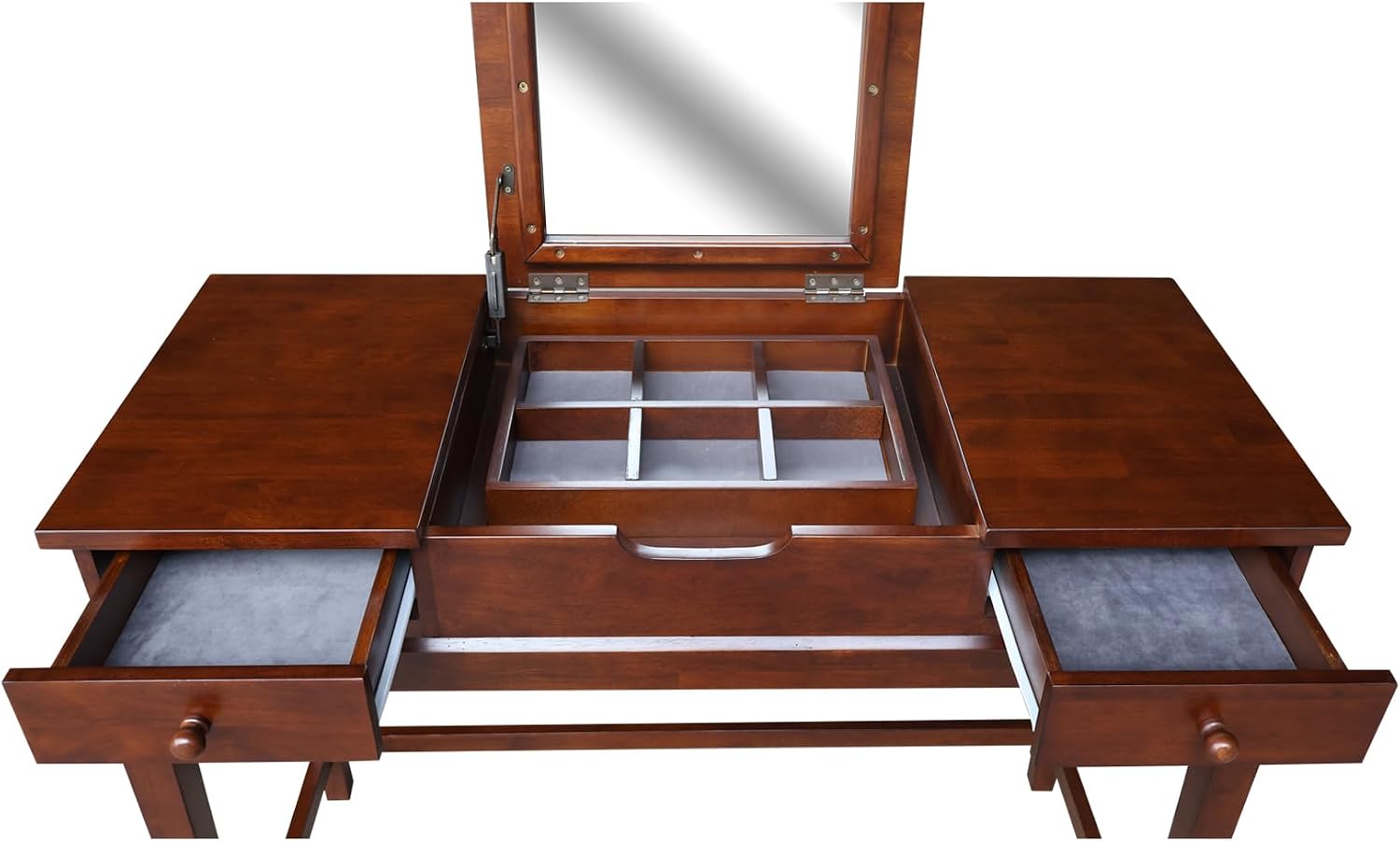 International Concepts Vanity Table with Vanity Bench Esspresso