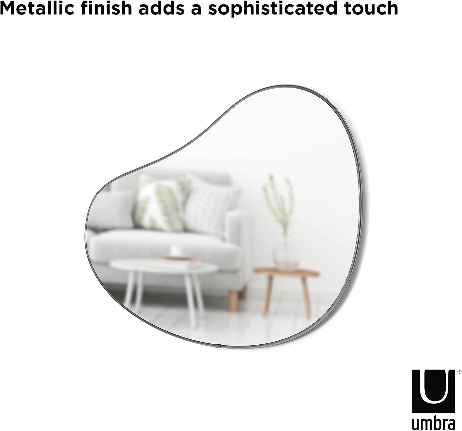 Umbra Pebble Wall Mirror 24x36' Modern Design, Titanium