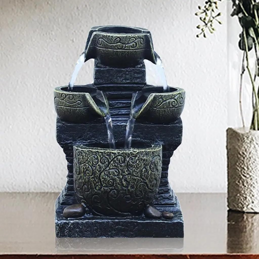 LED Light Water Feature Fountain Battery Operated Fountains Statues Statues Indoor Decor