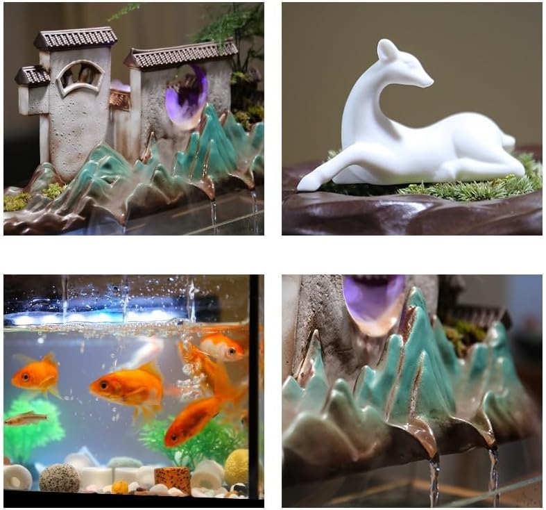 Tabletop Fountains Fish Tank Water Ornaments Living Room Fish Farming Water Circulation Rockery Fountain Office Decoration Indoor Tabletop Water Fountain