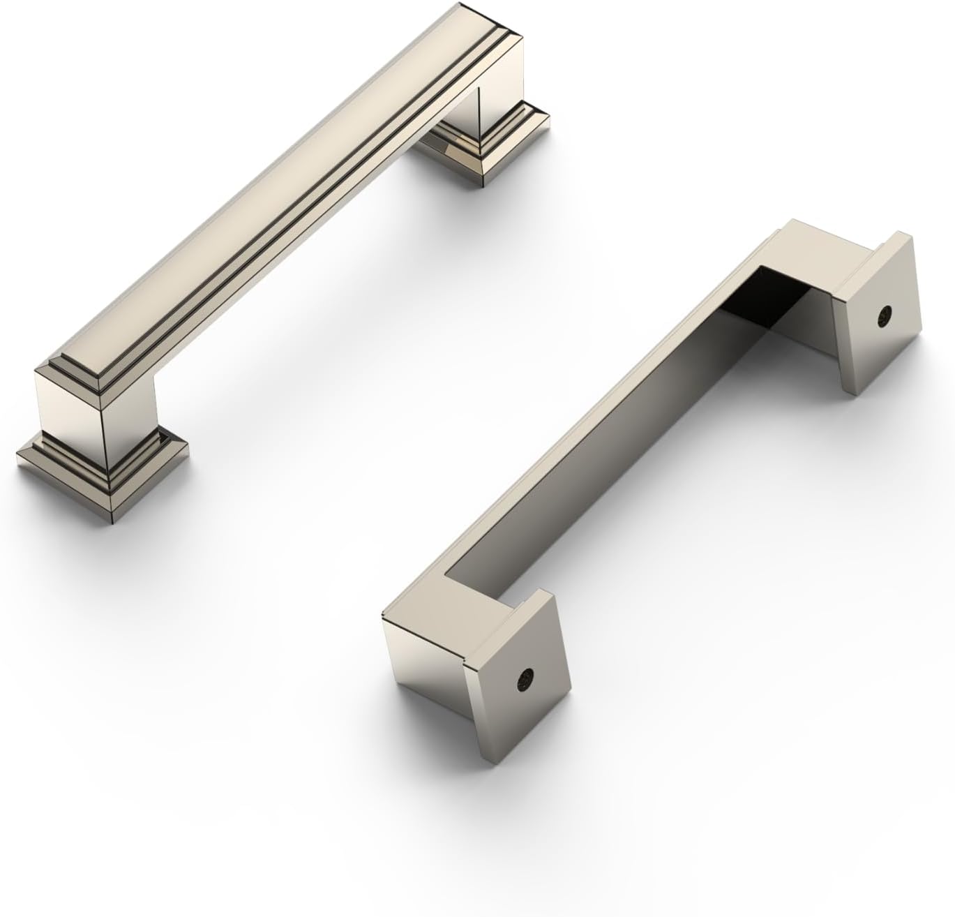 3-3/4 Inch Brushed Satin Nickel Cabinet Pulls 5 Inch(128mm) Hole Center Cabinet Hardware Kitchen Cabinet Handles for Bathroom Drawer Dresser Pulls 30 Pack