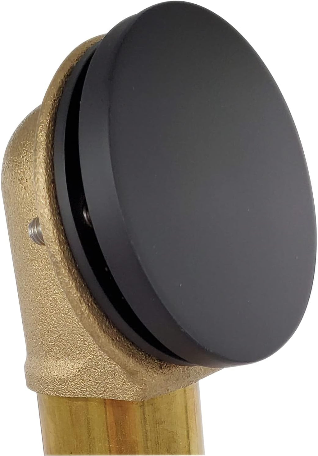 Westbrass A326HBJ-62 25' Brass Bath Waste & Overflow Assembly with European Tip-Toe Drain Plug and Illusionary Faceplate, Matte Black