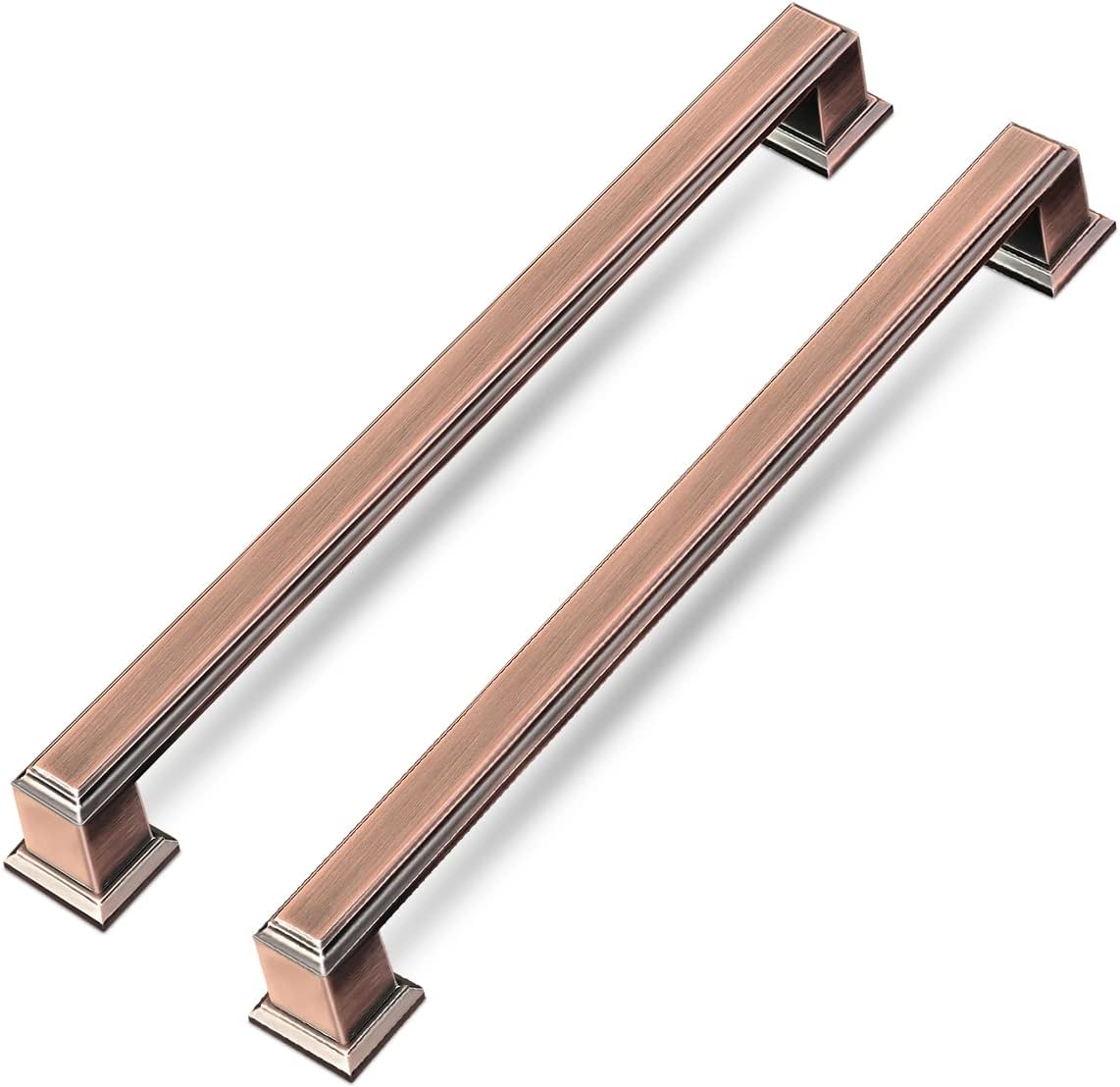 20 Pack Antique Copper Cabinet Handles 7-1/2 Inch Hole Center Vintage Copper Handles Pulls Kitchen Cabinet Pulls Solid Zinc Alloy Square Cabinet Hardware for Cupboard Drawer Dresser Pulls