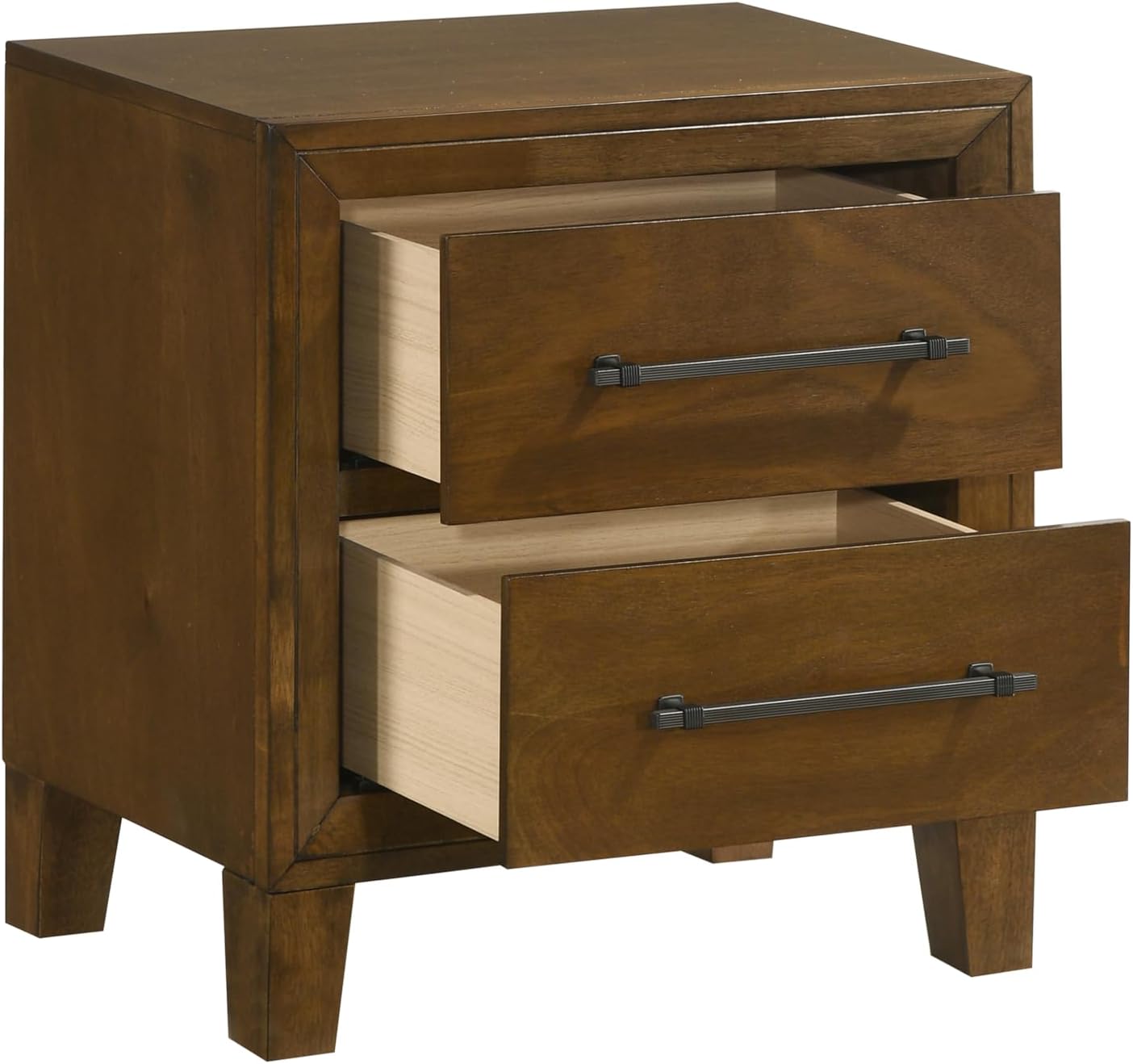 New Classic Furniture Ballard 5-Piece Wood King Bedroom Set with 2-Nightstands, Walnut Brown