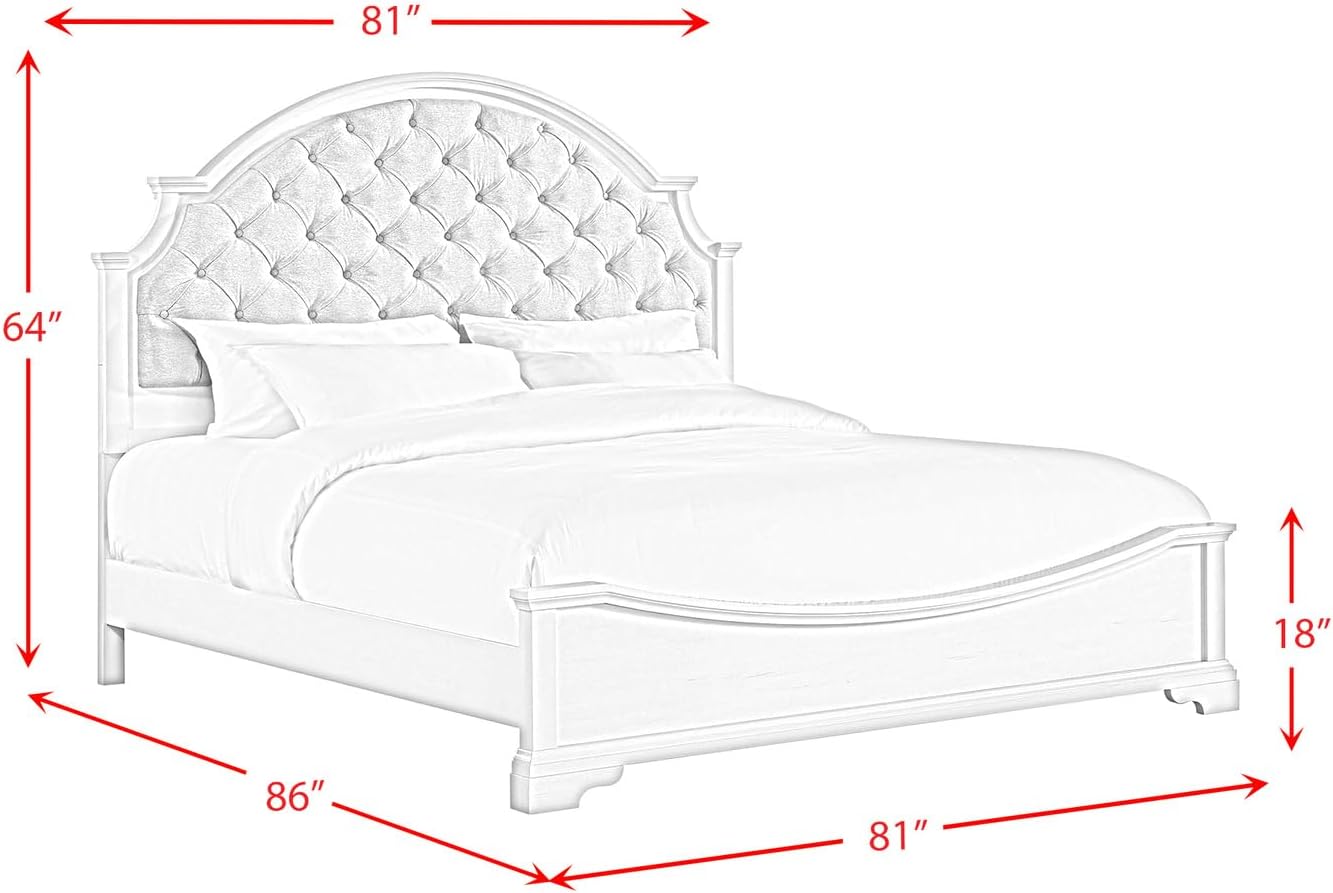 Picket House Furnishings Ulysses Youth King UPH 5PC Bedroom Set in White
