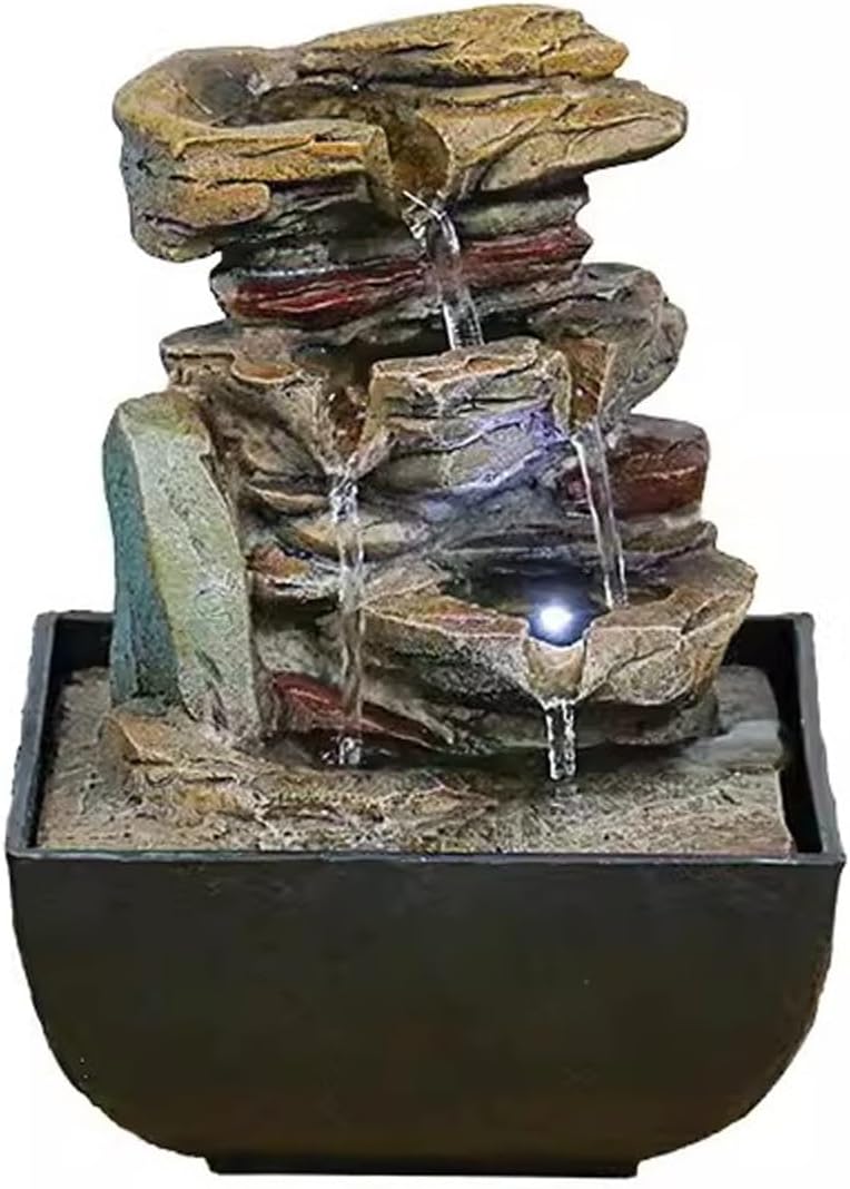 Tabletop Fountain Rockery Circulating Water Fountain Desktop Small Decoration Home Living Room TV Cabinet Porch Decoration Desktop Fountain (Color : 05)