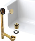 Westbrass A321H-01 14' Brass Bath Waste & Overflow Assembly with Twist & Close Drain Plug and Illusionary Faceplate, Polished Brass