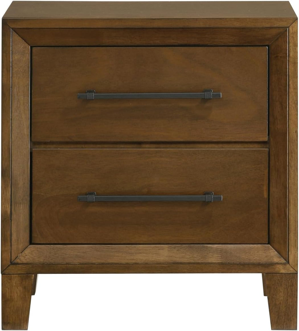 New Classic Furniture Ballard 5-Piece Wood King Bedroom Set with 2-Nightstands, Walnut Brown