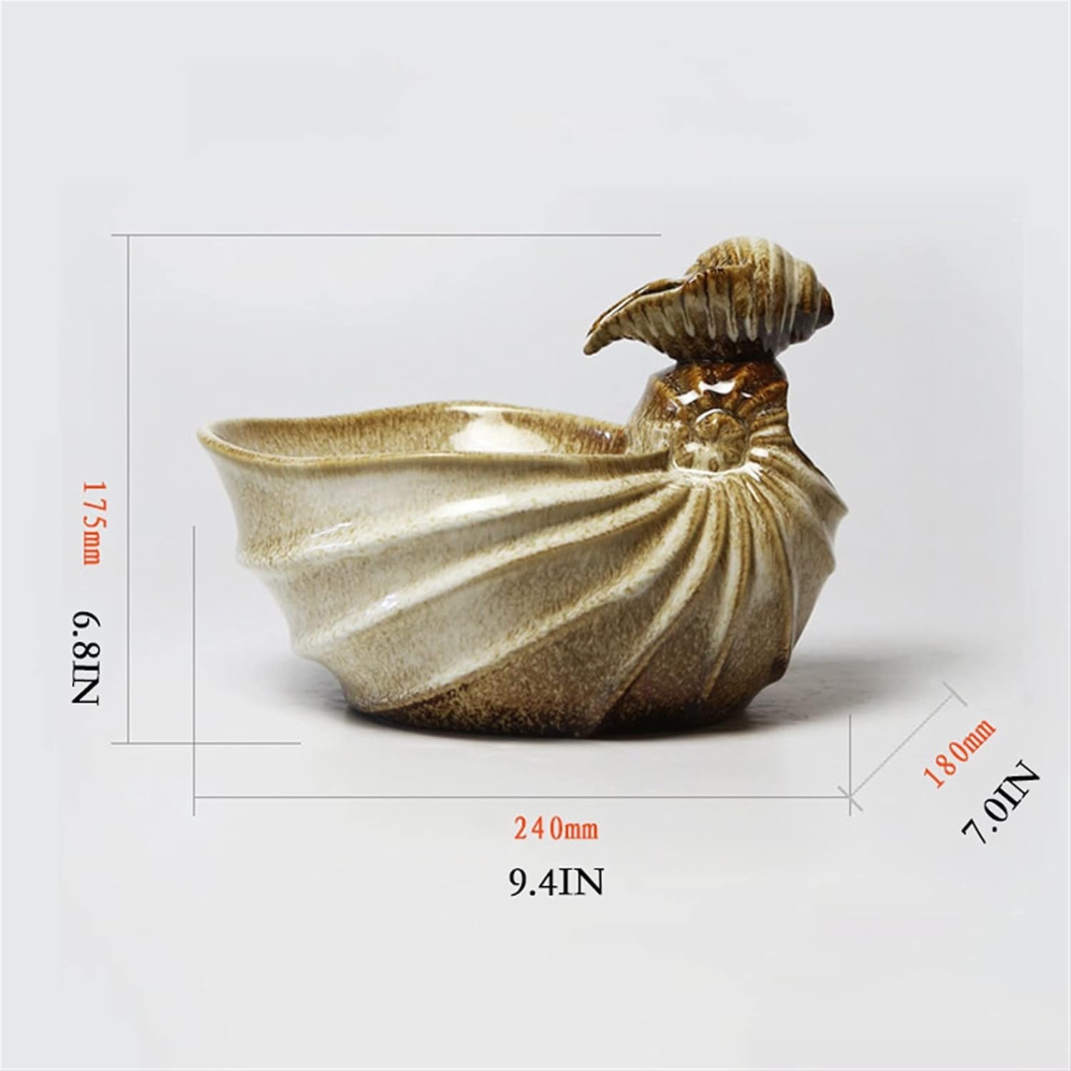 Tabletop Fountain Indoor Tabletop Water Fountain with Conch Shape Design Desktop Ceramic Flowing Home Living Room Lucky Small for Office Decor