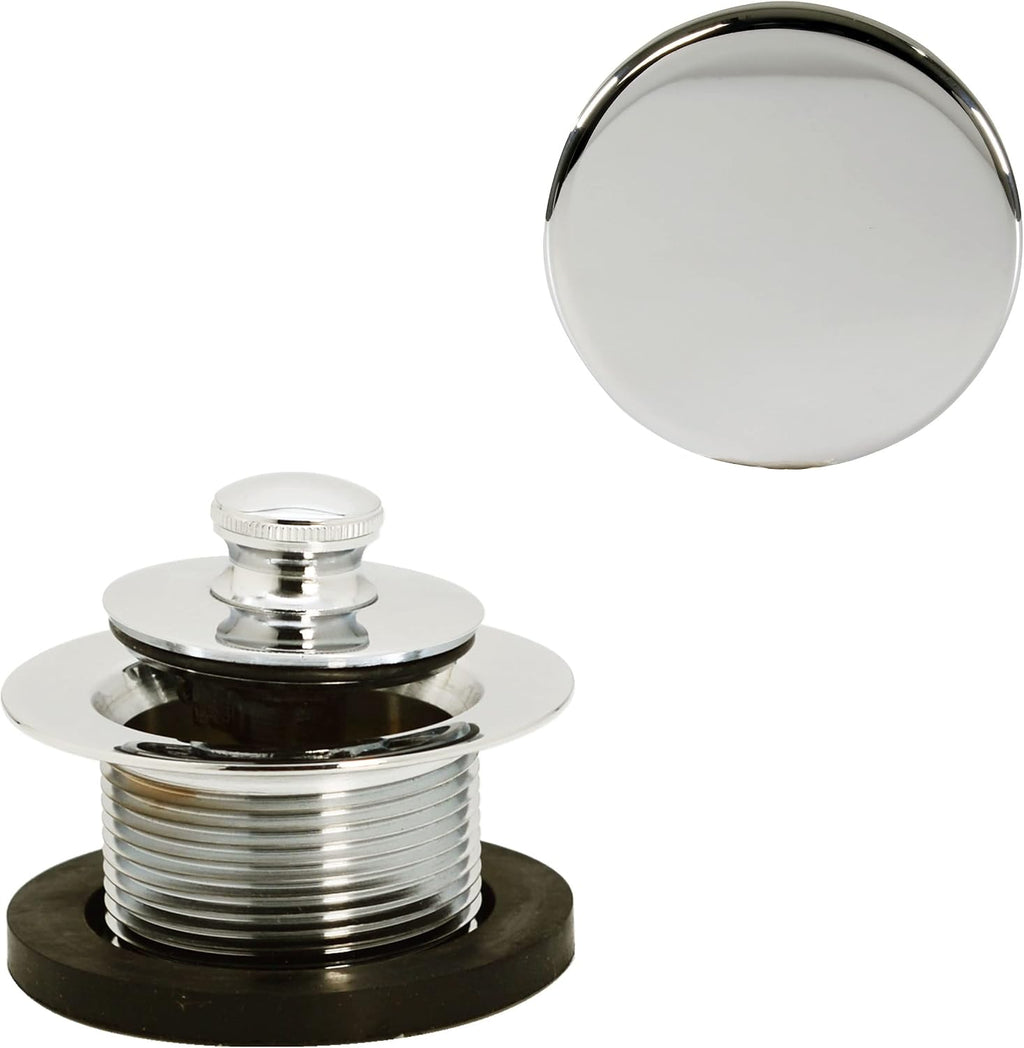 Westbrass 494244H-4-05 SCH. 40 PVC Bath Waste & Overflow Assembly with Illusionary Faceplate and Lift & Turn Drain Plug, Polished Nickel (4-Pack)